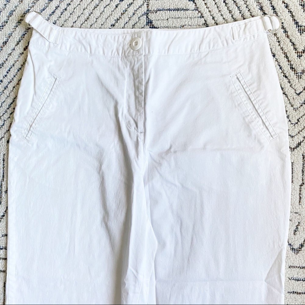 Basic Editions Crop Pants Cotton White Size 10 - Picture 7 of 8